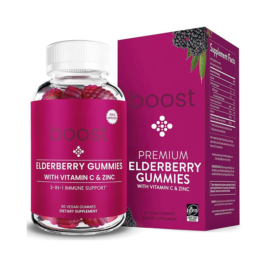 Boost 3 in 1 Elderberry Gummies: ikdienas imūno atbalsts dinamiskai, veselīgai ģimenei